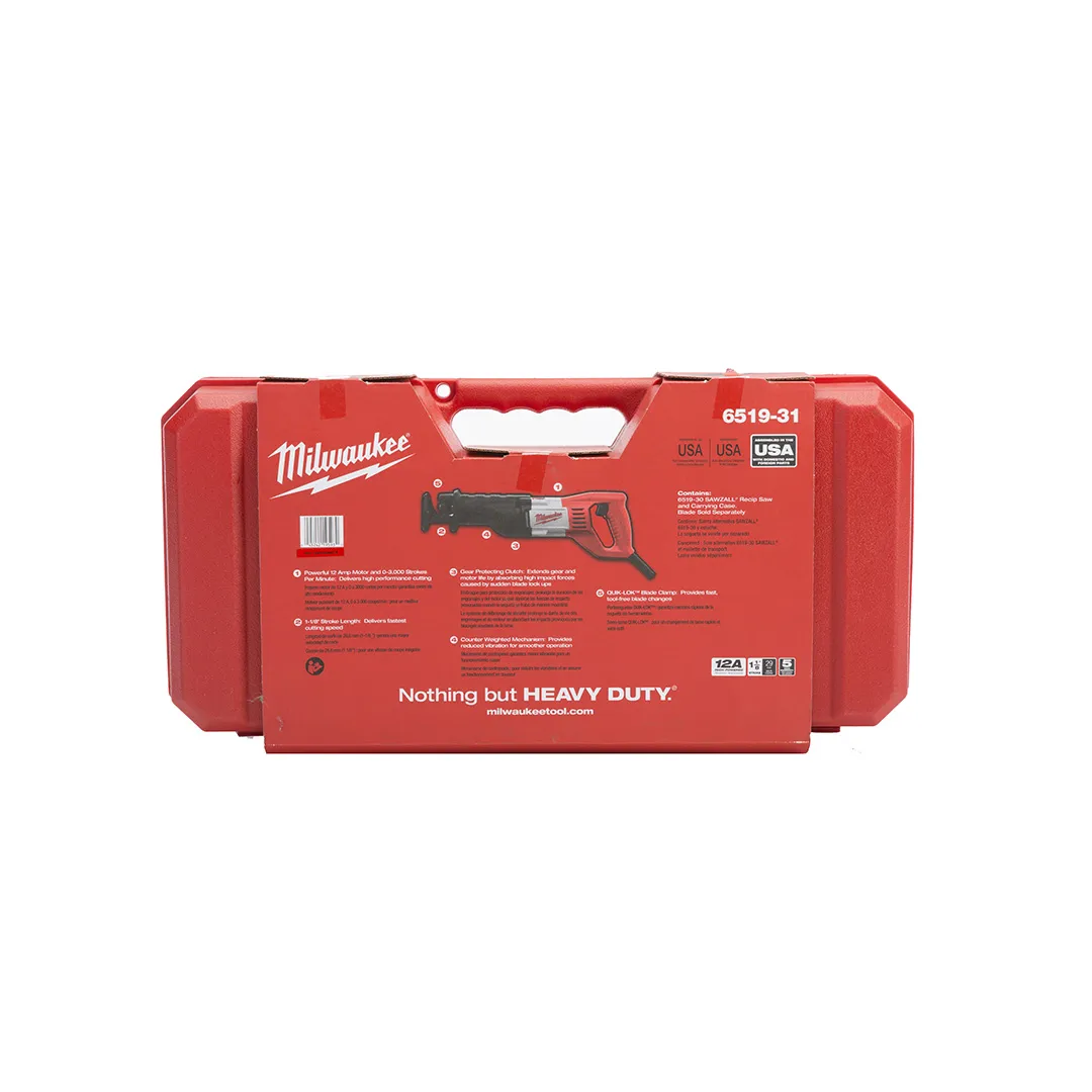 MILWAUKEE MILWAUKEE 1 1/8" SAWZALL Corded Recip Saw Kit MILWAUKEE MILWAUKEE 1 1/8" SAWZALL Corded Recip Saw Kit