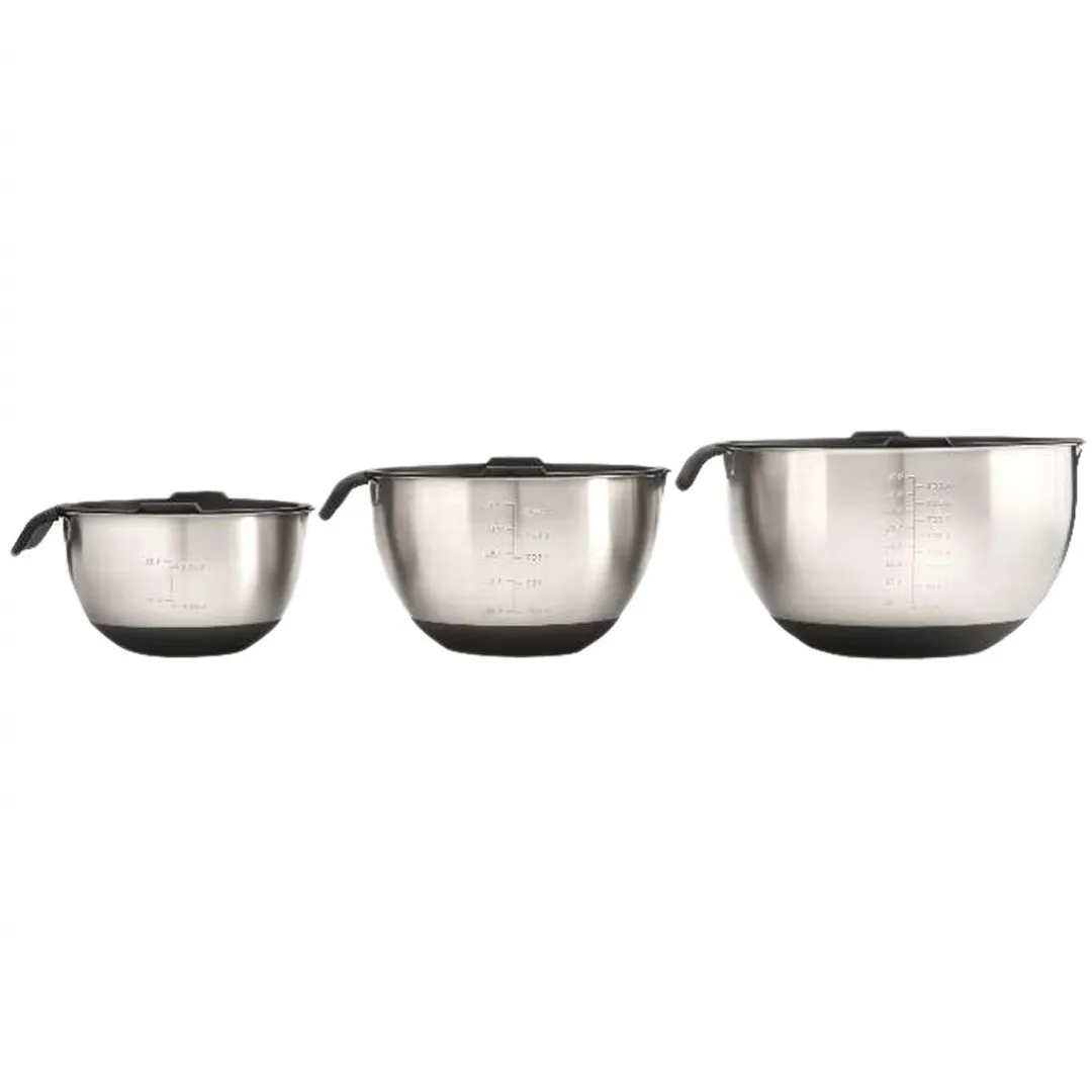 NAPOLEON NAPOLEON 3 Piece Stainless Steel Marinating Bowl Set NAPOLEON NAPOLEON 3 Piece Stainless Steel Marinating Bowl Set