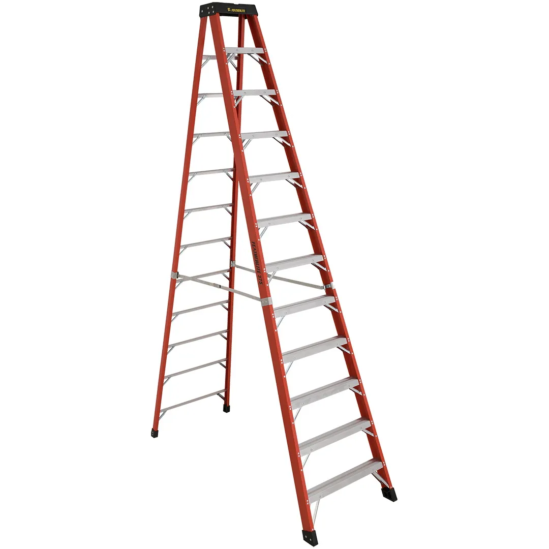 FEATHERLITE FEATHERLITE 6800-AA Super-Heavy Duty Fiberglass Step Ladders