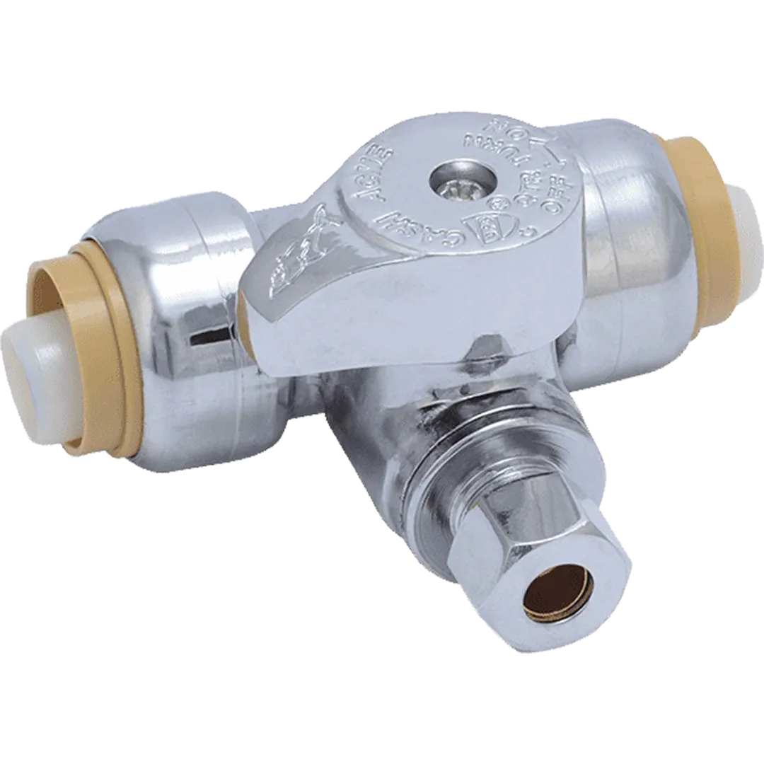 SHARKBITE SHARKBITE Chrome Plated Tee Stop Valves SHARKBITE SHARKBITE Chrome Plated Tee Stop Valves