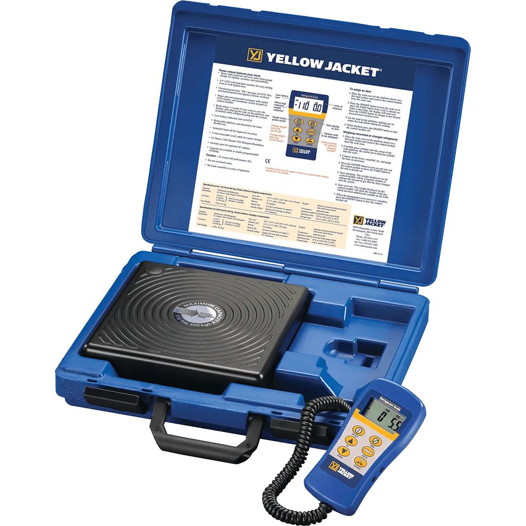 YELLOW JACKET YELLOW JACKET Digital Electronic Charging Refrigerant Scale - 110 Lbs YELLOW JACKET YELLOW JACKET Digital Electronic Charging Refrigerant Scale - 110 Lbs