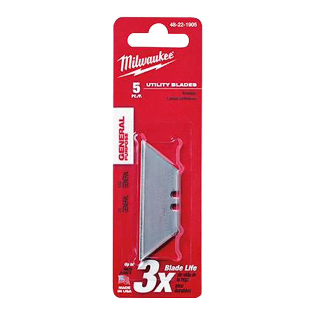 MILWAUKEE MILWAUKEE General Purpose Replament Blades - 5 Pack MILWAUKEE MILWAUKEE General Purpose Replament Blades - 5 Pack
