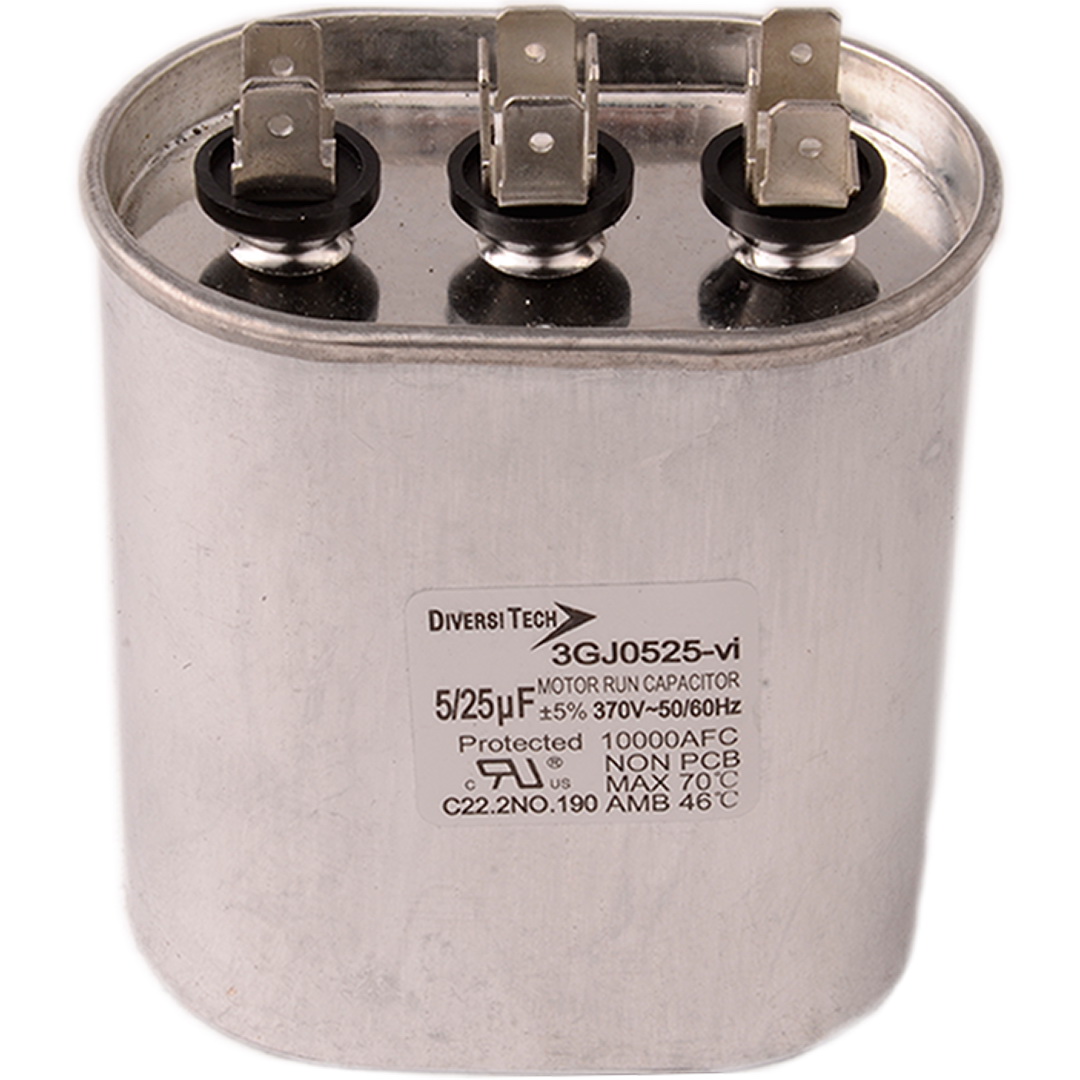 DIVERSITECH DIVERSITECH Motor Dual Run Capacitors - Single Voltage, Oval DIVERSITECH DIVERSITECH Motor Dual Run Capacitors - Single Voltage, Oval