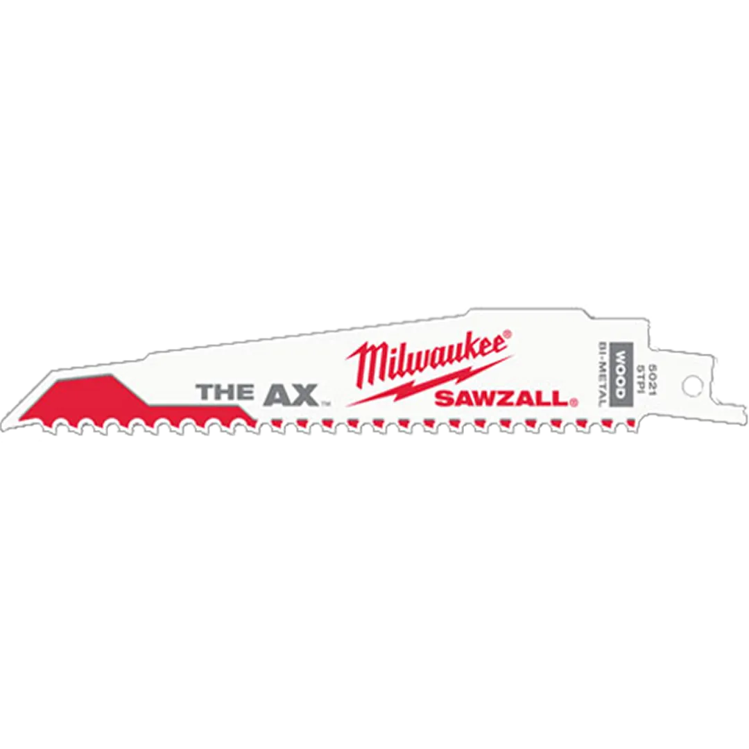 MILWAUKEE MILWAUKEE SAWZALL The AX Nail Embedded Wood Blades - 5 Pack MILWAUKEE MILWAUKEE SAWZALL The AX Nail Embedded Wood Blades - 5 Pack