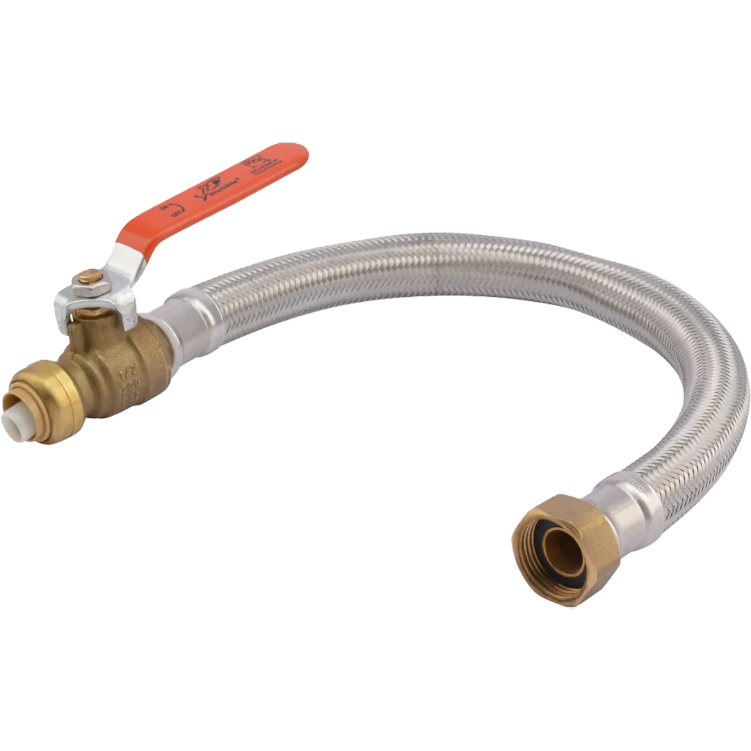 SHARKBITE SHARKBITE Stainless Steel Flex Water Heater Connector With Ball Valve - C x F SHARKBITE SHARKBITE Stainless Steel Flex Water Heater Connector With Ball Valve - C x F