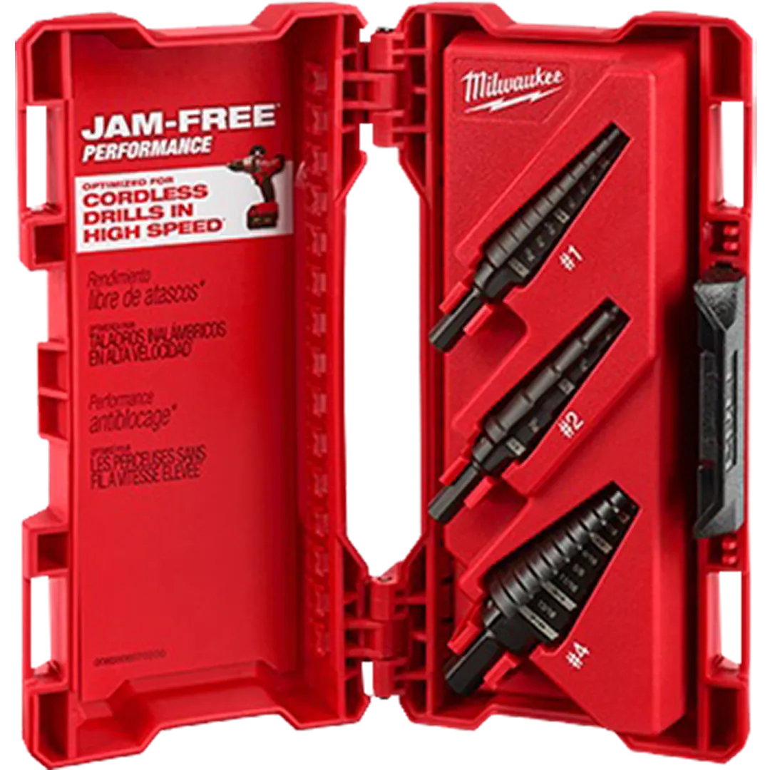 MILWAUKEE MILWAUKEE Step Drill Bit Set - 3 Pieces MILWAUKEE MILWAUKEE Step Drill Bit Set - 3 Pieces