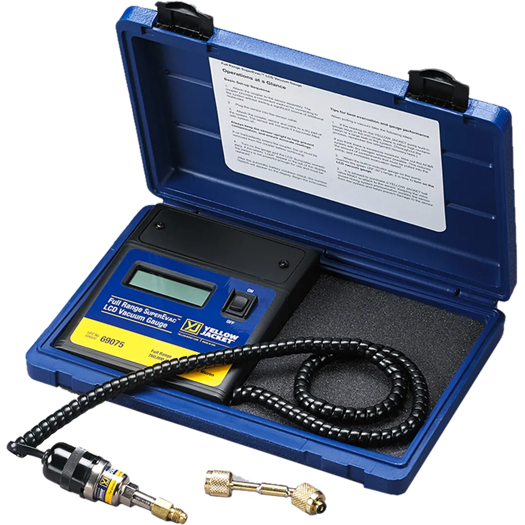 YELLOW JACKET YELLOW JACKET SuperEvac Full Range LCD Vacuum Gauge YELLOW JACKET YELLOW JACKET SuperEvac Full Range LCD Vacuum Gauge