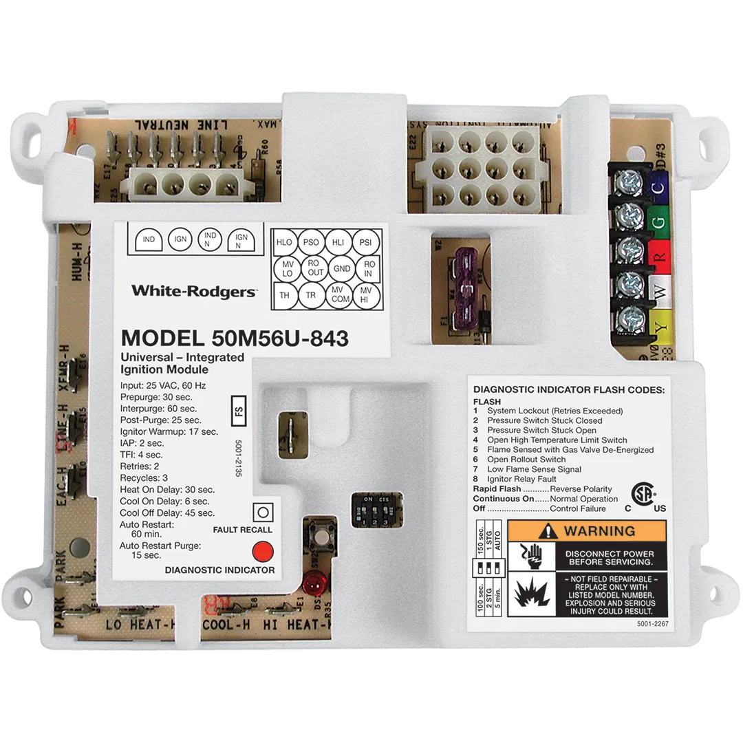 WHITE RODGERS WHITE RODGERS Universal 1-Stage HSI Intergrated 3-Speed (PSC) Furnace Control Kit WHITE RODGERS WHITE RODGERS Universal 1-Stage HSI Intergrated 3-Speed (PSC) Furnace Control Kit