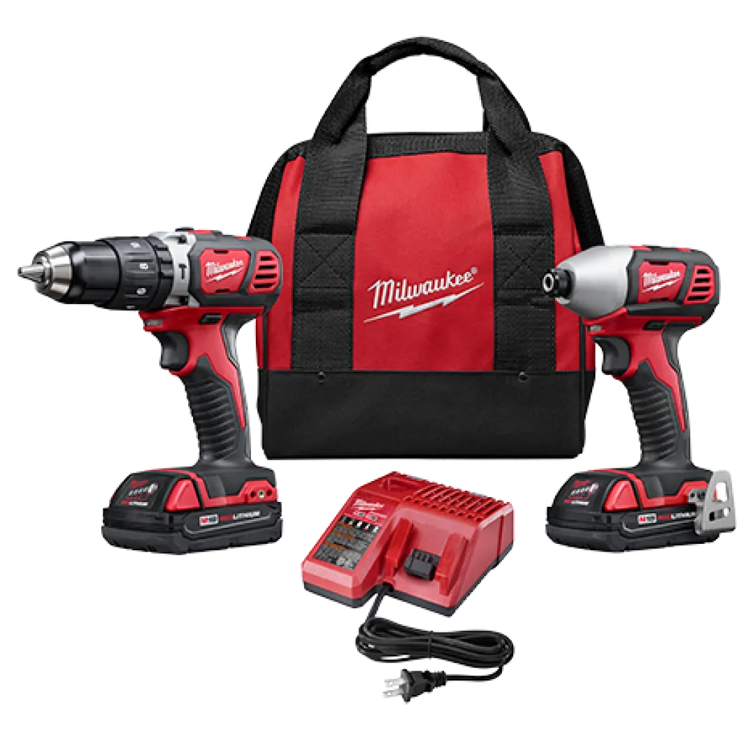 MILWAUKEE MILWAUKEE M18 Compact Hammer Drill & Impact Drill Combo Kit MILWAUKEE MILWAUKEE M18 Compact Hammer Drill & Impact Drill Combo Kit