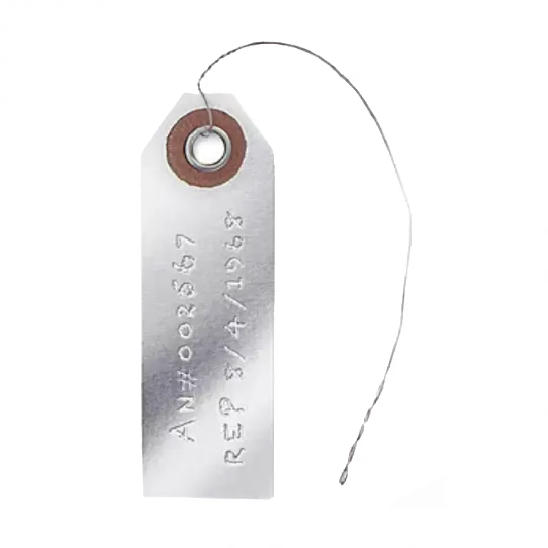 Pre-Wired Embossable Metal Tags Pre-Wired Embossable Metal Tags