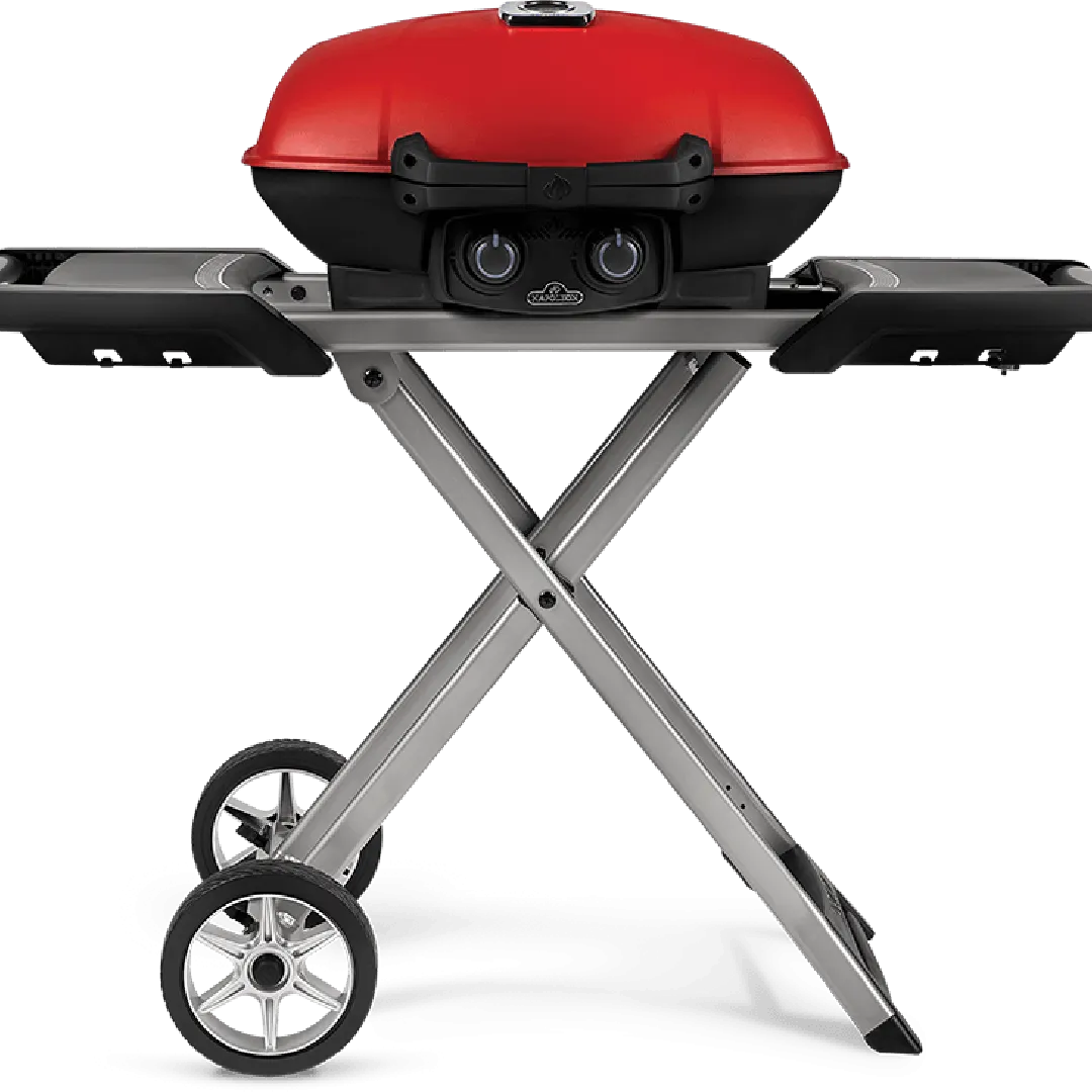 NAPOLEON NAPOLEON TravelQ 285 Portable Gas BBQ With Scissor Cart - Red NAPOLEON NAPOLEON TravelQ 285 Portable Gas BBQ With Scissor Cart - Red