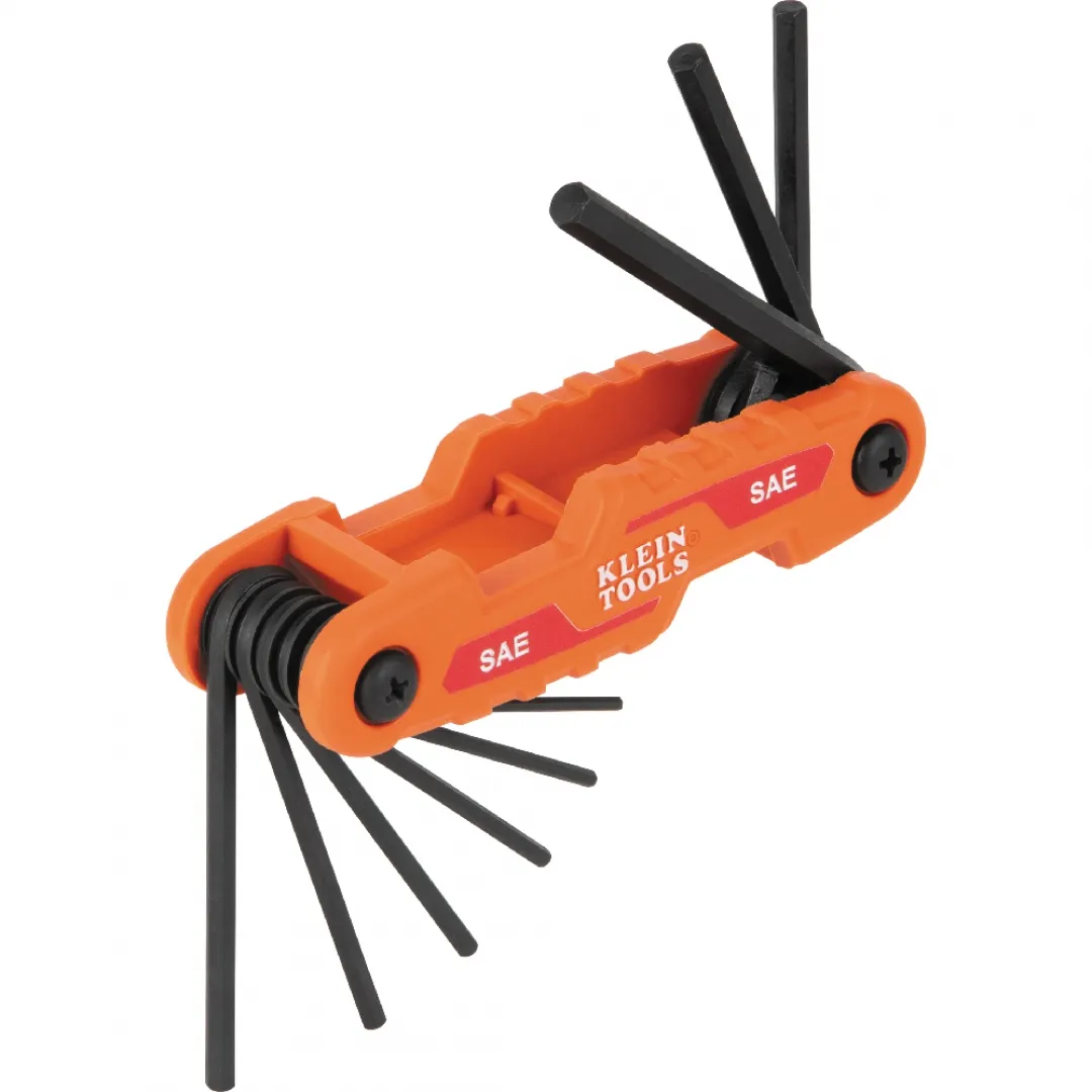 KLEIN TOOLS KLEIN TOOLS 9-Key SAE Folding Compact Folding Hex Key Set KLEIN TOOLS KLEIN TOOLS 9-Key SAE Folding Compact Folding Hex Key Set