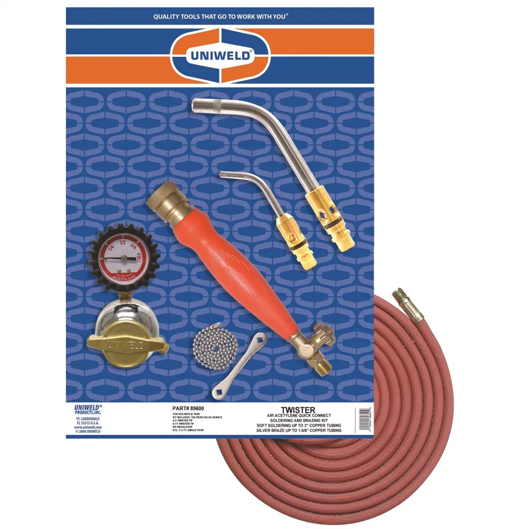 UNIWELD UNIWELD Twister Air Acetylene Quick Connect Kit - B Tank UNIWELD UNIWELD Twister Air Acetylene Quick Connect Kit - B Tank